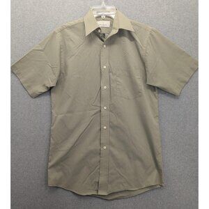 Bill Blass Shirt Mens Small Green Wrinkle Free Short Sleeve Button Up Casual